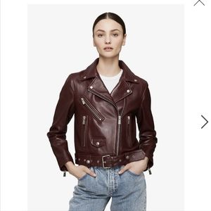 Anine Bing Benjamin Moto Leather Jacket sz S